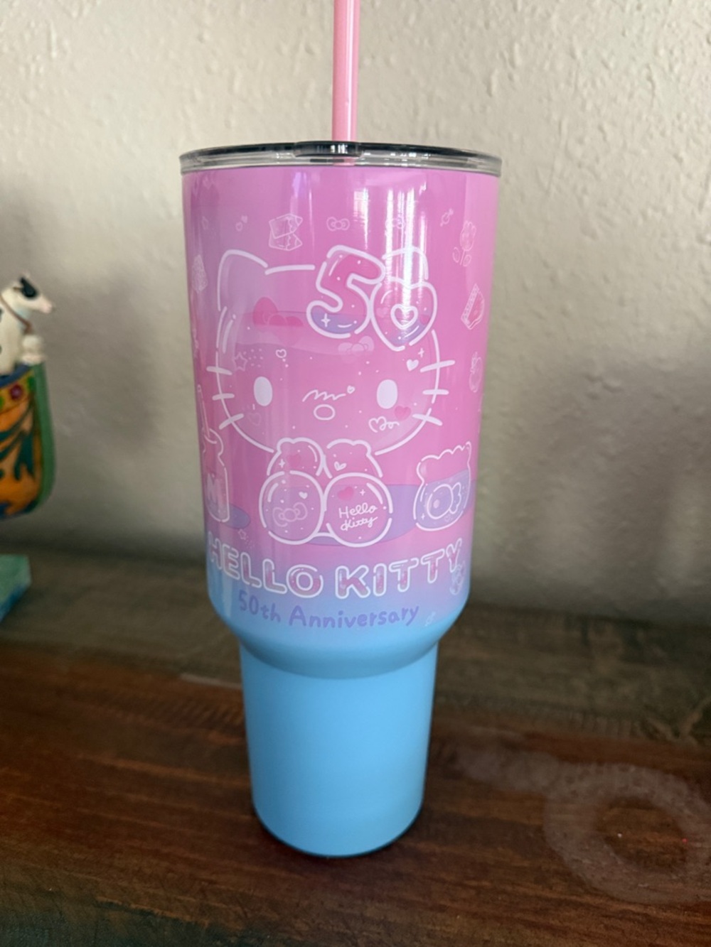 Hello Kitty Pink and Light Blue Insulated Tumbler with Straw